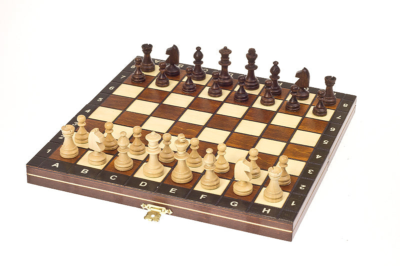 Jeu d'échecs MAGNETIQUE en bois de charme, pliant, de petite taille (27 x 27cm) - Ensemble Complet - 2dad0334f47754b14c01b2cd785ce067