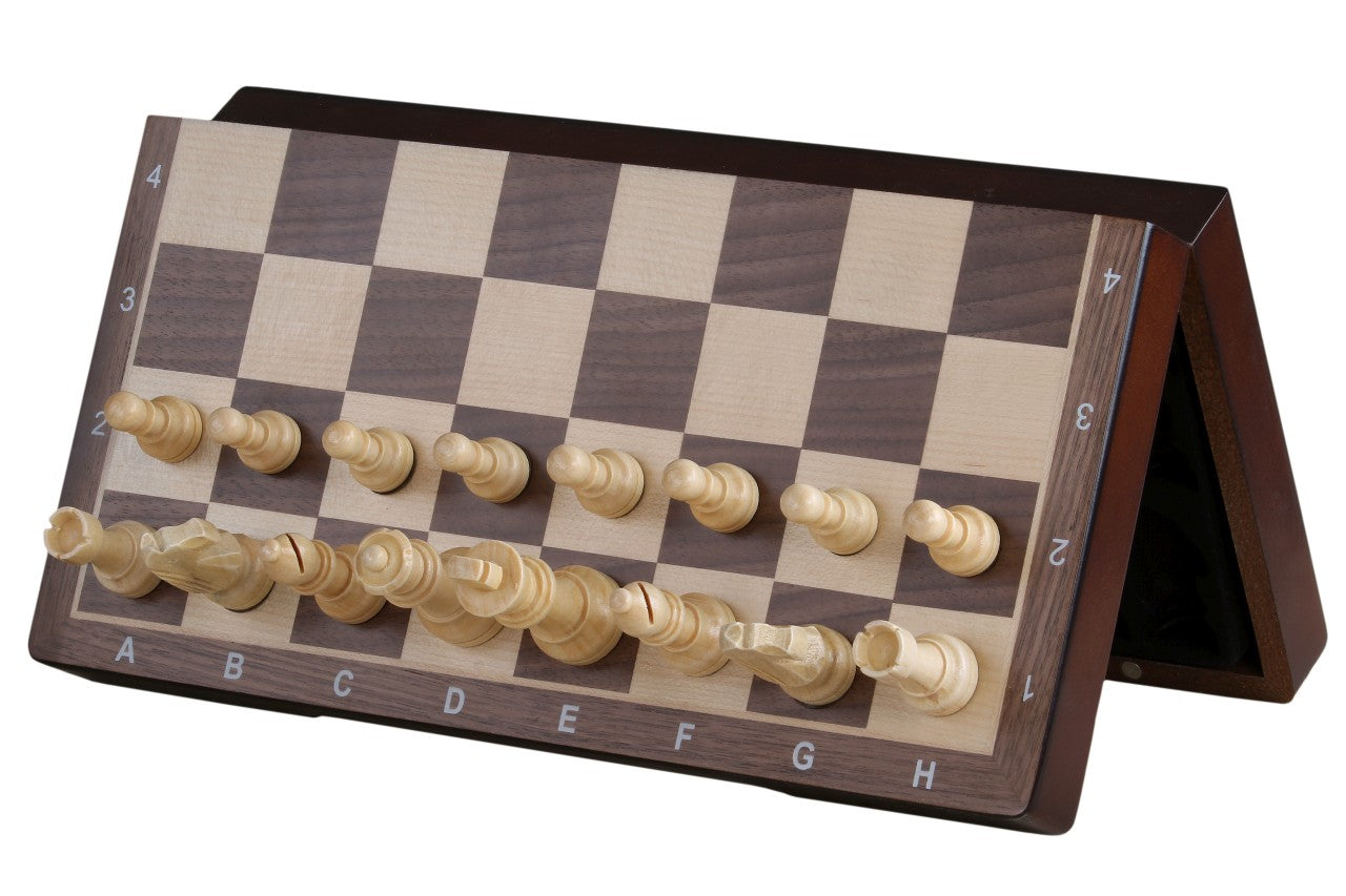 Échiquier magnétique en bois 31 cm (noyer/érable) incrusté - 50de15d7a3b8eecde217f1ee2db3a2cb