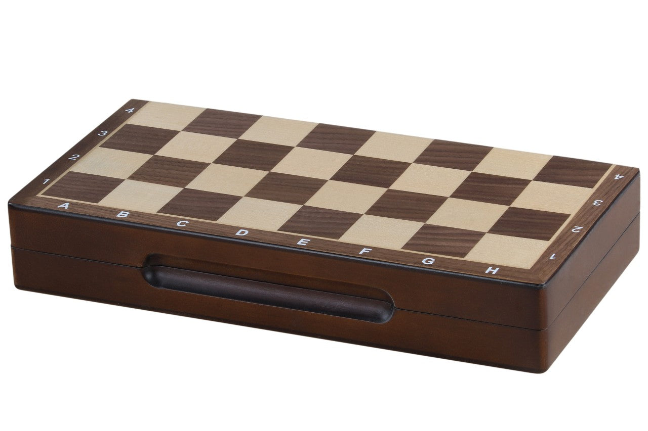 Échiquier magnétique en bois 31 cm (noyer/érable) incrusté - cc3b144de0ac86a88a08685fd599bd91