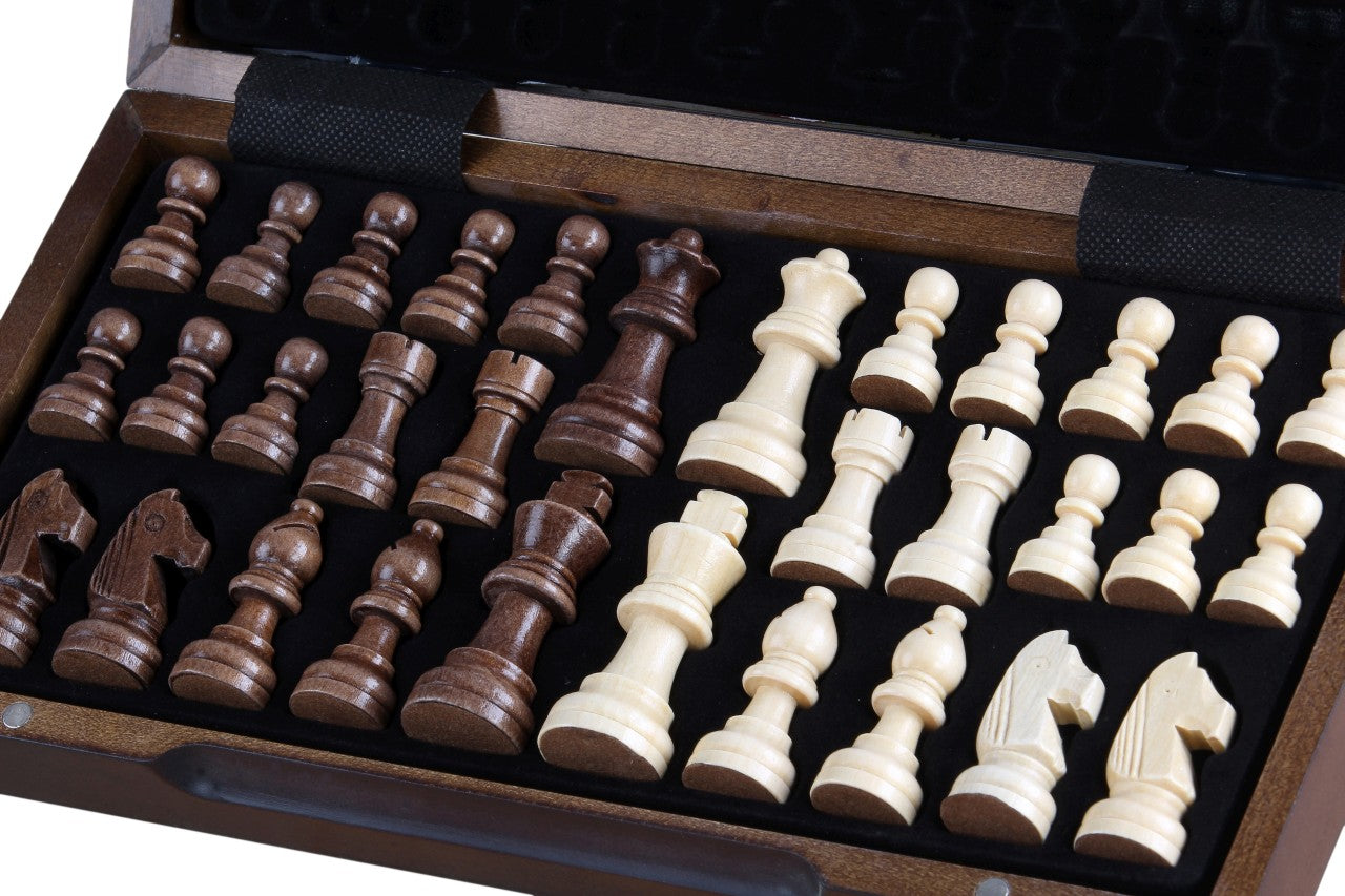 Échiquier magnétique en bois 31 cm (noyer/érable) incrusté - d70bca704ba08d38534eadc931fb07e3