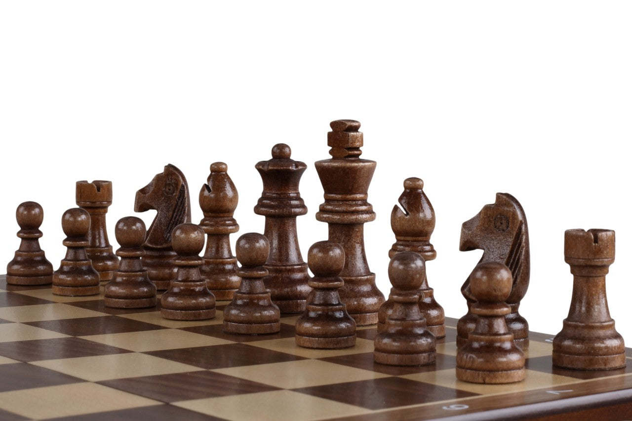 Échiquier magnétique en bois 31 cm (noyer/érable) incrusté - 22ec522253a5c70227a7c2fc4771e5ca