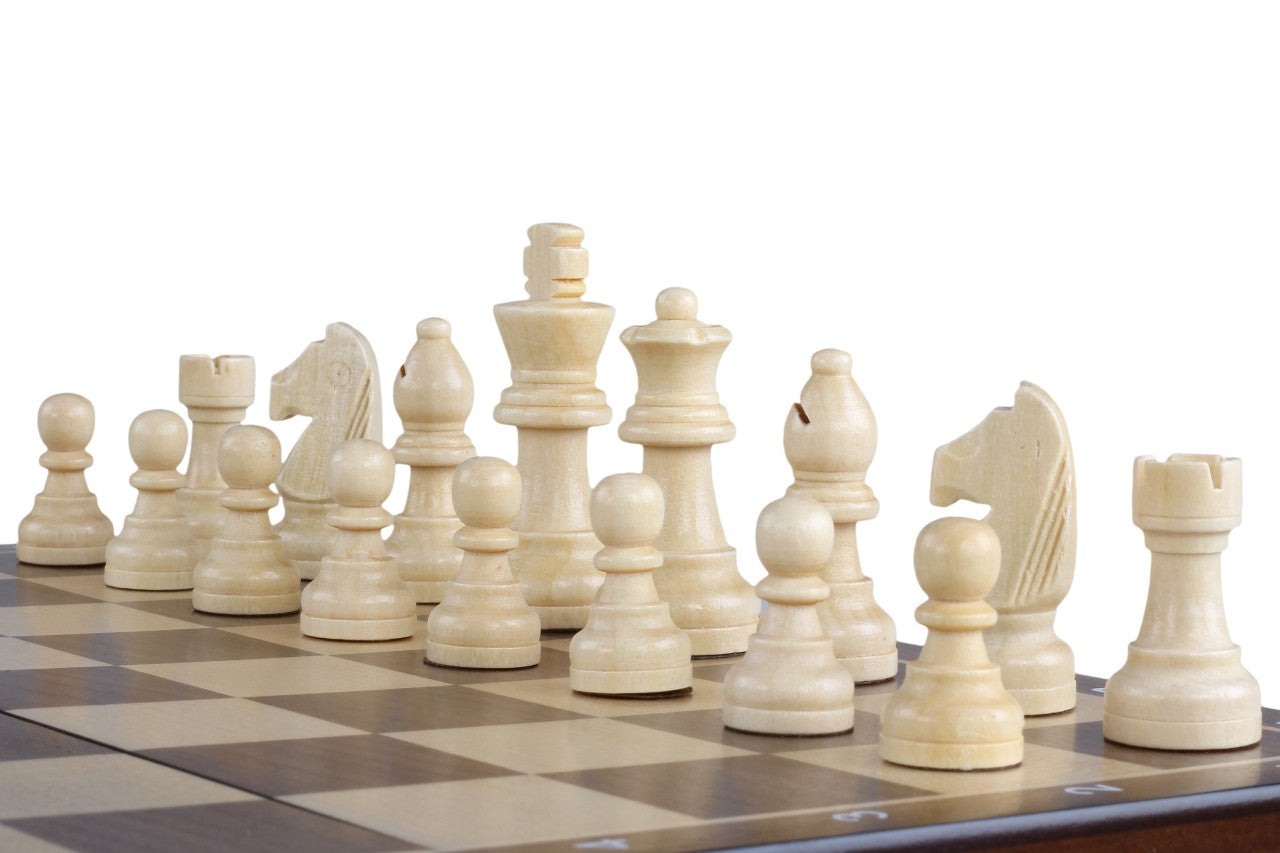 Échiquier magnétique en bois 31 cm (noyer/érable) incrusté - b77c871e447333922cad34d19dd25ed0