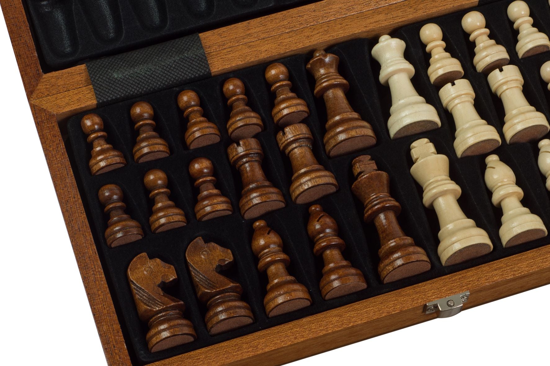 Jeu d'échecs MAGNETIQUE en bois d'acajou, pliant, de petite taille (31 x 31cm) - Ensemble Complet - 1b17ecadc2db92cdc7b663d2aa860662