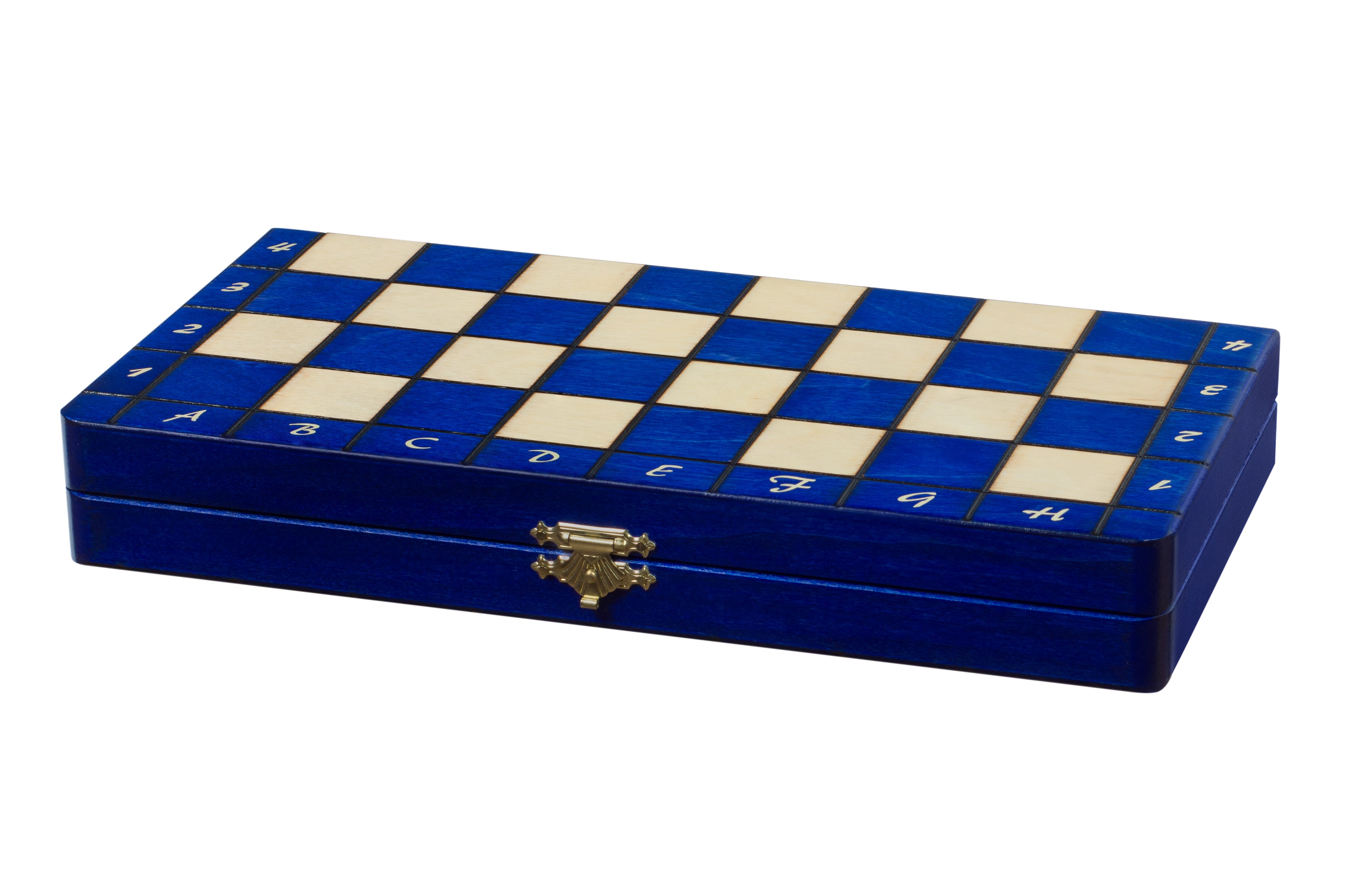 Jeu d'échecs MAGNETIQUE en bois de charme, pliant, de petite taille (28 x 28cm) - Ensemble Complet, couleur bleue - ee8b1afe9f1c4e87923631200dd6a48b