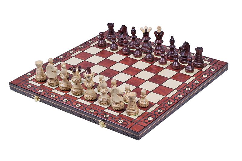 Jeu d'échecs AMBASSADEUR en bois de charme, de grande taille (55 x 55cm) - Ensemble Complet - b6f4a455ed24f630929eb2508478b900