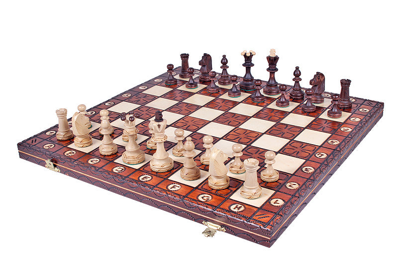 Jeu d'Echecs JUNIOR en bois de charme, de taille moyenne (42 x 42cm) - Ensemble Complet - db6b49bdd0eedc1e86db7ee6f4c32aec