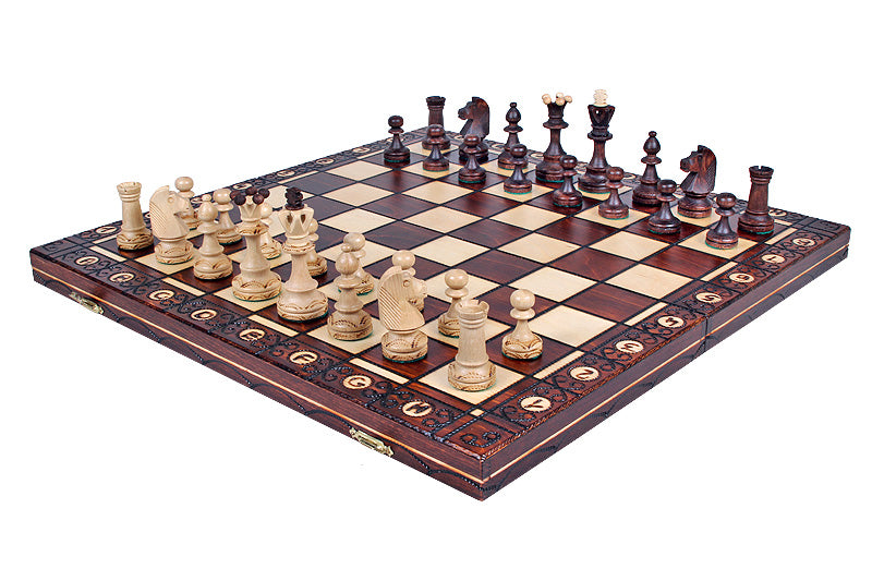 Jeu d'échecs SENATEUR en bois de charme, de taille moyenne (41 x 41cm) - Ensemble Complet - dae1d9cff332f7c697a69c8d16fa8135