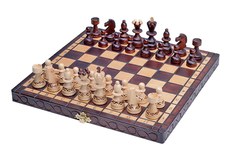 Jeu d'échecs PERLE en bois de hêtre, de petite taille (29 x 29cm) - Ensemble Complet - e7b10e26e4f8f42033a458ec7567346f