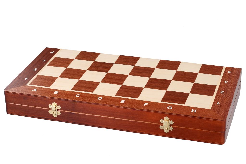 Jeu d'échecs de tournoi avec les pièces French en bois teinté de taille 4 (40x40cm) - L'ensemble complet - e764a81f51ac366a817753c3fb365e35