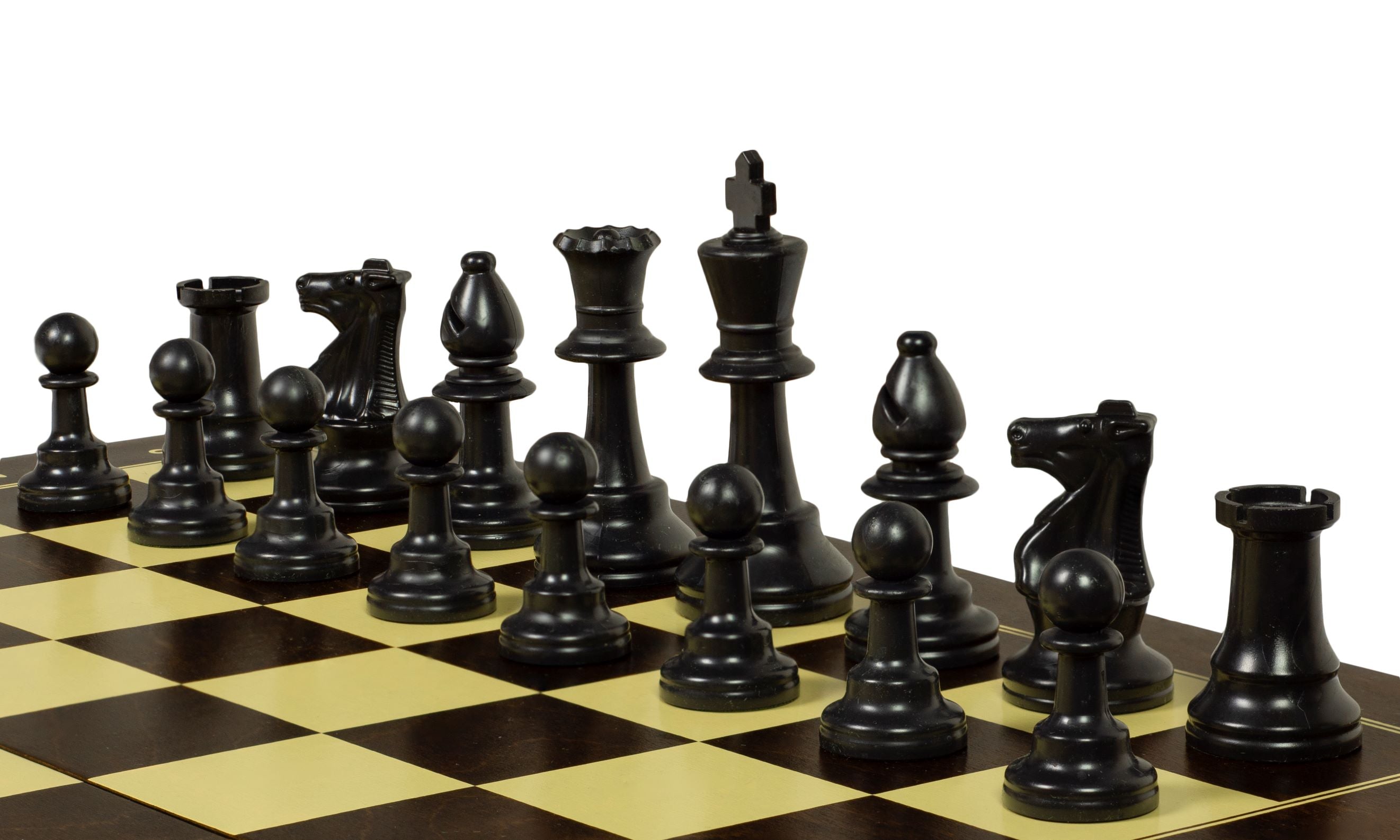 Jeu d'échecs d'entraînement de grande taille - échiquier pliant en bois de taille 5 + pièces d'échecs plombées en plastique de taille 6 - Jeu d'échecs d'entraînement de grande taille - échiquier pliant en bois de taille 5 + pièces d'échecs plombées en plastique de taille 6