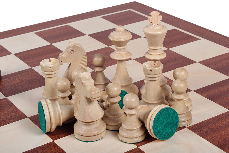 Les pièces d'échecs en bois STAUNTON de taille 6 avec la boîte de rangement en bois foncé - Les pièces d'échecs en bois STAUNTON de taille 6 avec la boîte de rangement en bois foncé