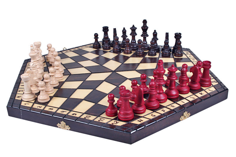 Jeu d'échecs en bois YALTA 3 Joueurs de grande taille (54 x 47 cm) - Jeu d'échecs en bois YALTA 3 Joueurs de grande taille (54 x 47 cm)