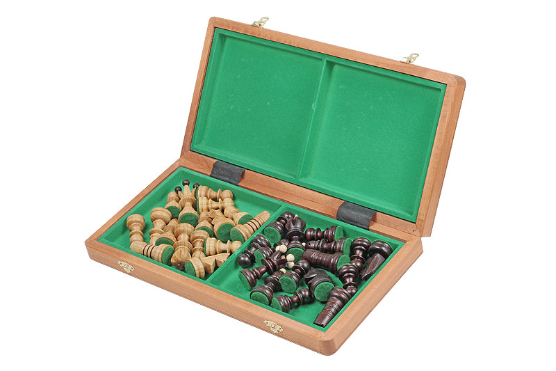 Jeu d'échecs PERLE en bois de charme avec échiquier en marqueterie de bois d'acajou et sysomore, de grande taille (41 x 41cm) - Ensemble Complet - 092b92ea3fb804c8a9e7ff78a5e74a97