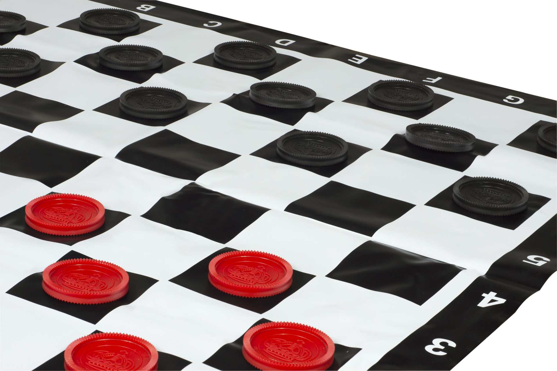 Pièces d'Echecs + Pions de Dames Jardin et extérieur / de petite taille (roi 20 cm) - pièces d'échecs et pions de dames en plastique + échiquier en vinyle - Pièces d'Echecs + Pions de Dames Jardin et extérieur / de petite taille (roi 20 cm) - pièces d'échecs et pions de dames en plastique + échiquier en vinyle