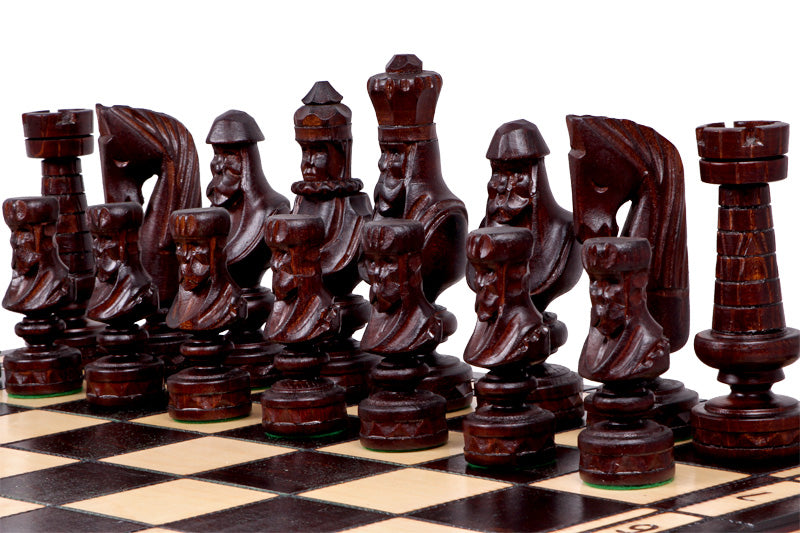 Jeu d'échecs en bois sculpté CESAR de grande taille (60 x 60 cm) - Jeu d'échecs en bois sculpté CESAR de grande taille (60 x 60 cm)