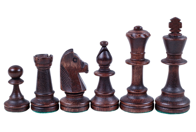 Les pièces d'échecs en bois STAUNTON de taille 5 avec la boîte de rangement en bois foncé - 66772ab9ab649dc6e83fd688a453317a