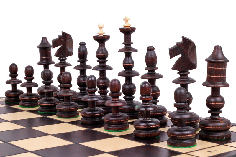 Jeu d'd'échecs POLONAIS ANCIEN en bois de cerisier sauvage, de grande taille (56 x 56 cm) - d03553e6e6808e9019efc97f54cd3d87