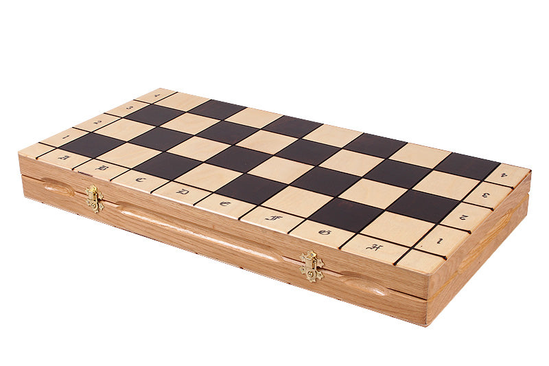 Jeu d'Echecs MAGNAT en bois de chêne, de cerisier sauvage et de sycomore, de grande taille (55 x 55cm) - Ensemble Complet - Jeu d'Echecs MAGNAT en bois de chêne, de cerisier sauvage et de sycomore, de grande taille (55 x 55cm) - Ensemble Complet