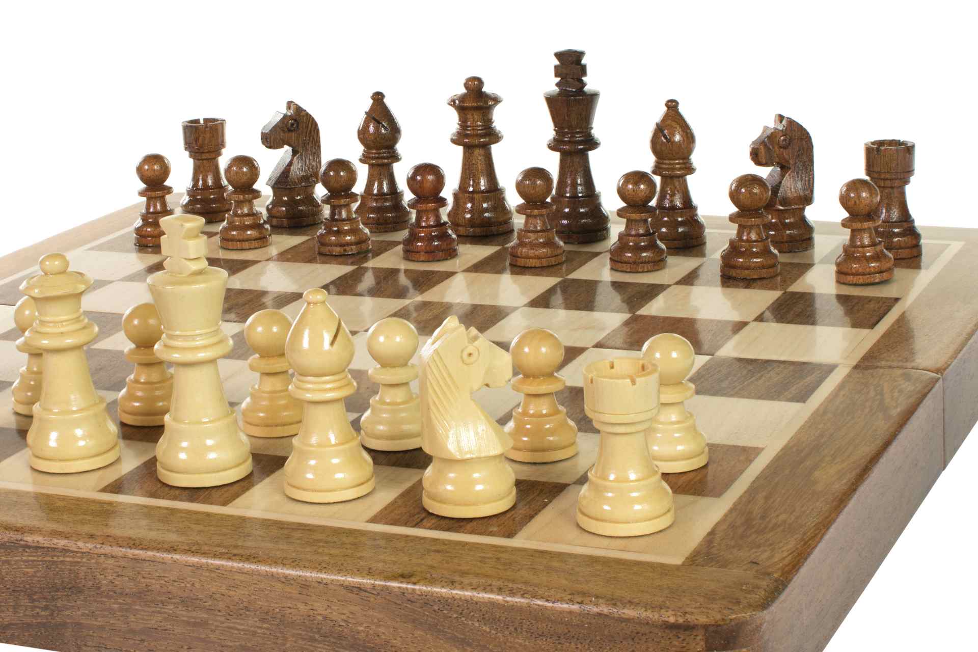 Jeu d'échecs Magnétique Pliant en bois d'acacia et buis de petite taille (30x30cm) - cf001c4c077ca9a96db10952ae165b46
