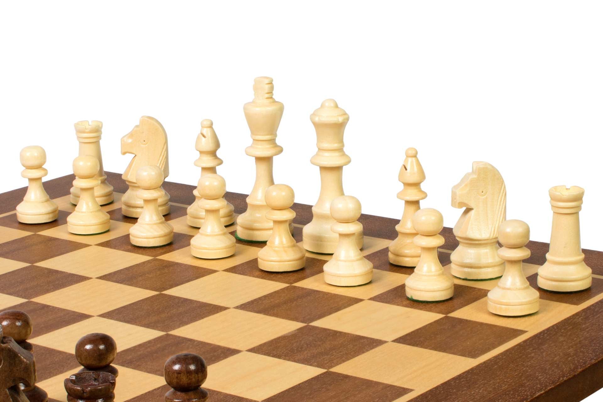 Jeu d'échecs de tournoi de Taille 4 - échiquier noir avec coordonneés en marqueterie de bois sycomore + figurines Sunrise Staunton - Jeu d'échecs de tournoi de Taille 4 - échiquier noir avec coordonneés en marqueterie de bois sycomore + figurines Sunrise Staunton