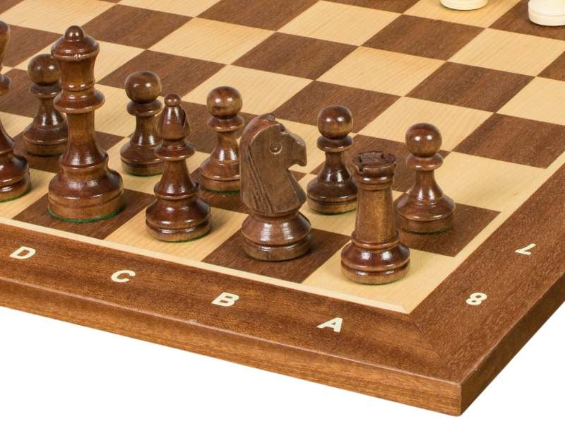 Jeu d'échecs de tournoi No. 4 - échiquier de 40 mm + figurines Sunrise Staunton de 78 mm - cb1dfa2b0a358f8da1e535cbecd79833