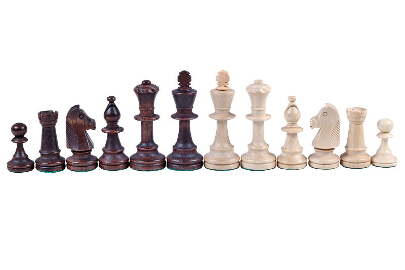 Les pièces d'échecs en bois STAUNTON de taille 5 avec la boîte de rangement en bois foncé - 35ce471b52e5b6002f8ca0a3e85852ac