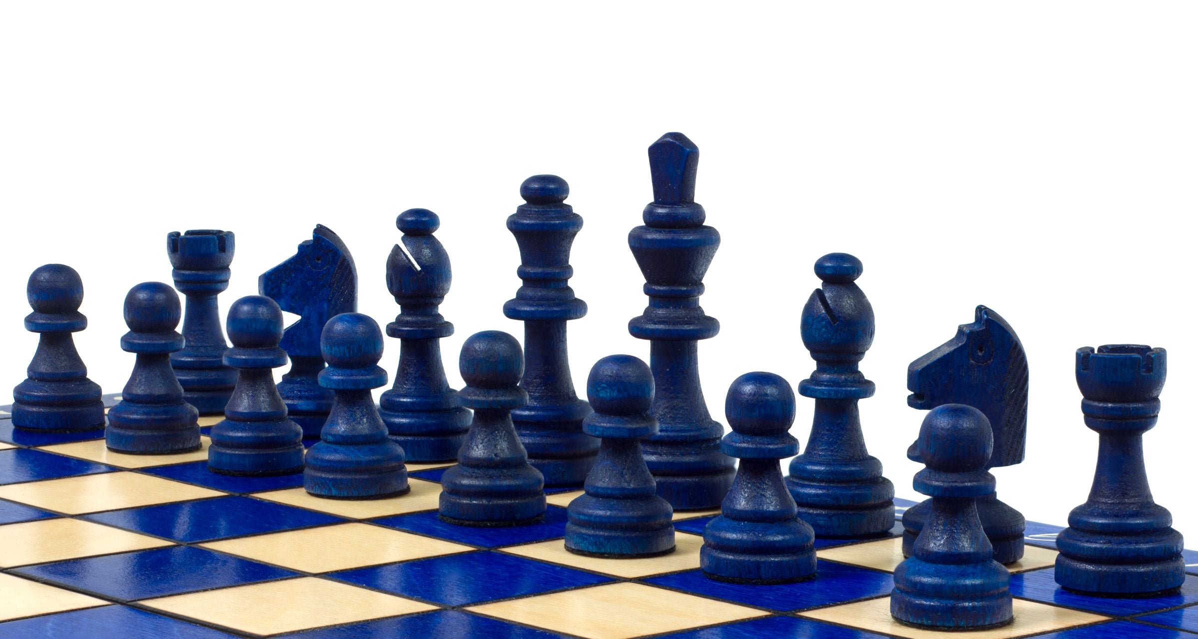 Jeu d'échecs MAGNETIQUE en bois de charme, pliant, de petite taille (28 x 28cm) - Ensemble Complet, couleur bleue - 7b3fbe707cb9fbda4933411bd031ee34