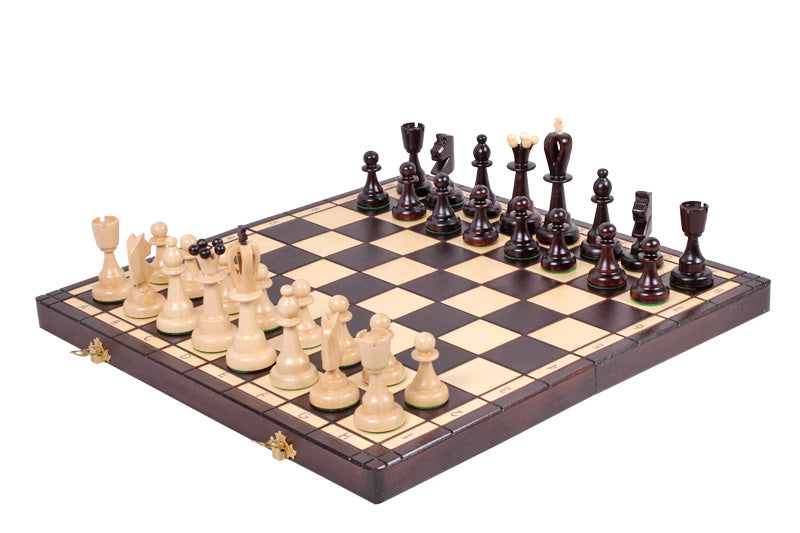 Jeu d'échecs d'AS en bois de charme, de taille moyenne (41 x 41cm) - Ensemble Complet - aa0c471169162ab04bd711a2747493c0