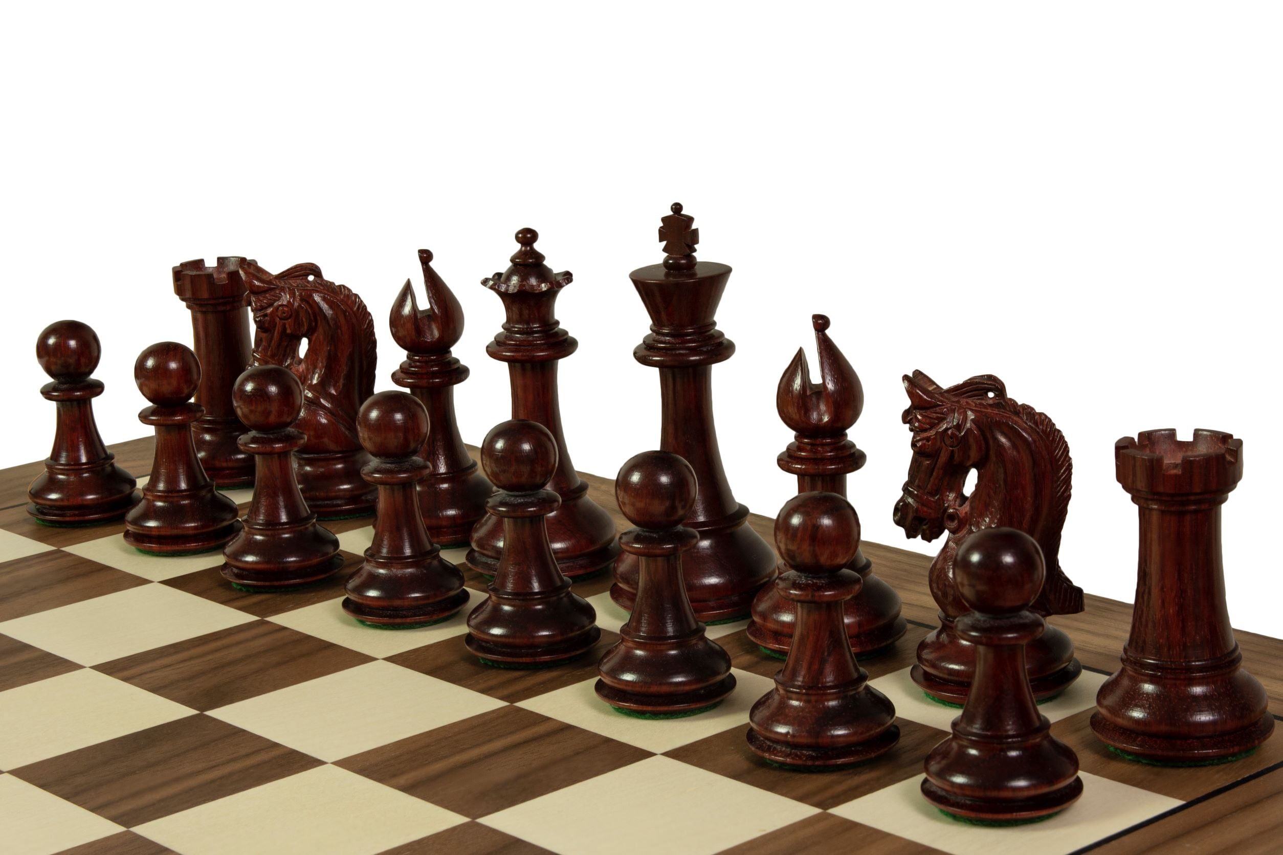 Echiquier sans coordonnées en marqueterie de bois de noyer et sycomore - échiquier luxe de Taille 5+/6 avec une bande noire séparant les cases et les bords - 759db2dd9af5bd1a68c2c89047ad8631