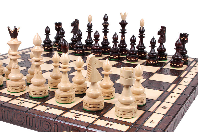 Jeu d'd'échecs INDIEN en bois de charme, de grande taille (54 x 54cm) - Ensemble Complet - Jeu d'd'échecs INDIEN en bois de charme, de grande taille (54 x 54cm) - Ensemble Complet