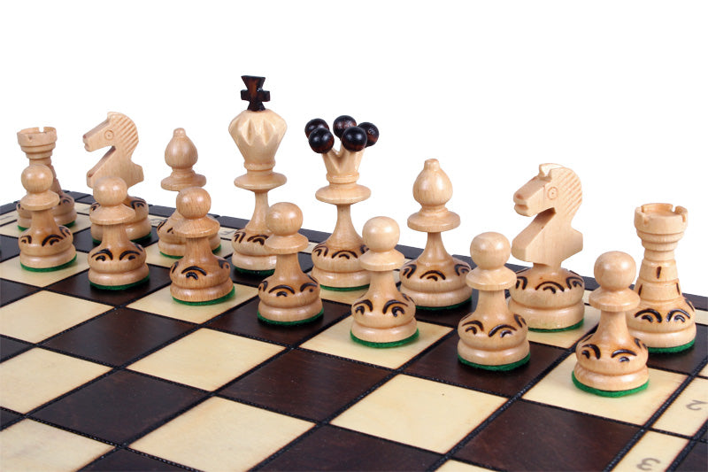Jeu d'échecs PERLE en bois de hêtre, de taille moyenne (36 x 36cm) - Ensemble Complet - 598f76ae58550a40132338adcdc1ade3