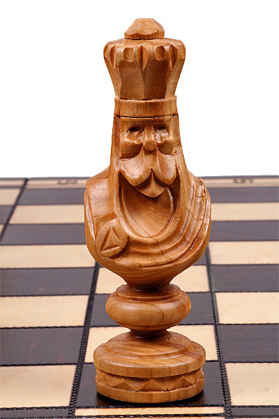 Jeu d'échecs en bois sculpté CESAR de grande taille (60 x 60 cm) - Jeu d'échecs en bois sculpté CESAR de grande taille (60 x 60 cm)