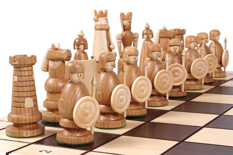 Jeu d'Echecs MAGNAT en bois de chêne, de cerisier sauvage et de sycomore, de grande taille (55 x 55cm) - Ensemble Complet - Jeu d'Echecs MAGNAT en bois de chêne, de cerisier sauvage et de sycomore, de grande taille (55 x 55cm) - Ensemble Complet