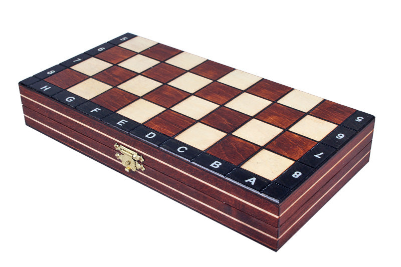 Jeu d'échecs MAGNETIQUE en bois de charme, pliant, de petite taille (27 x 27cm) - Ensemble Complet - efd477713b23a6774a768287b3e4c403