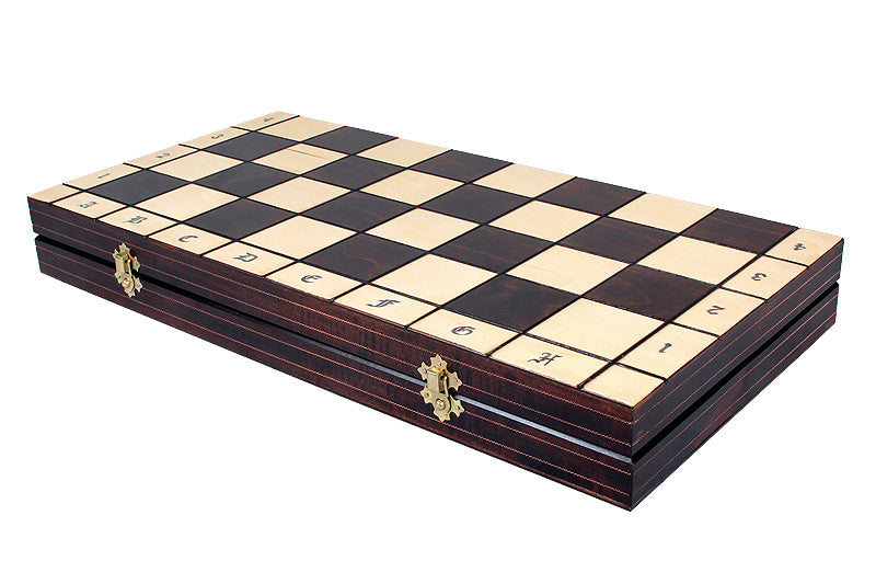 Jeu d'Echecs ROYAL avec incrustations en laiton, en bois bois de charme et de cerisier sauvage, de grande taille (50 x 50cm) - Ensemble Complet - 309033b860b8d671a21bf85b0035a2f8