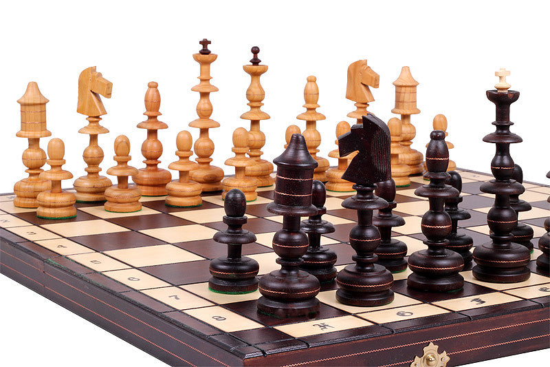 Jeu d'd'échecs POLONAIS ANCIEN en bois de cerisier sauvage, de grande taille (56 x 56 cm) - 9149cff4aead12e4f3385d53d16ed83f