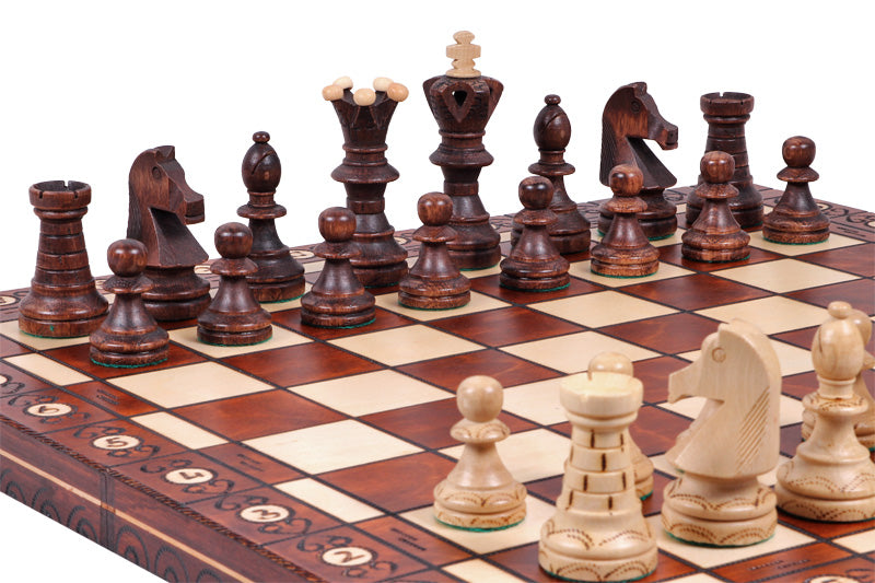 Jeu d'échecs AMBASSADEUR en bois de charme, de grande taille (54 x 54cm) - Ensemble Complet - 1974279a8026e12a24c59fec7f44579d