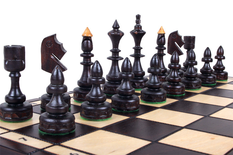 Jeu d'échecs INDIEN en bois de cerisier sauvage, de taille moyenne (47,0 x 46,5cm) - Ensemble Complet - bed3fa3fac046d96b13d546336ccea23