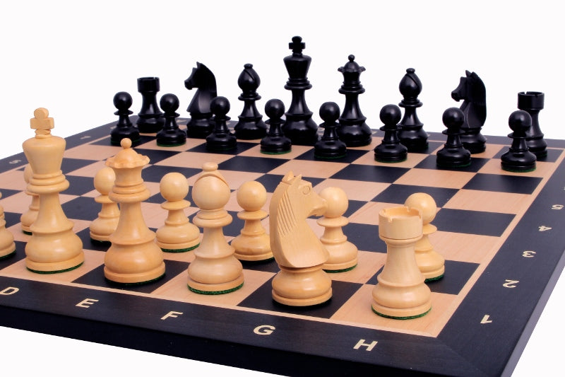 No6 Black Chessboard+ 3.75" German Ebonised pieces - c686d255d8570a183ba73aaa2587a0f0