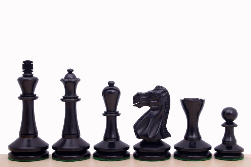 Pièces d'échecs Blackmore en bois de buis teinté et naturel - Taille 4,0'' - Pièces d'échecs Blackmore en bois de buis teinté et naturel - Taille 4,0''
