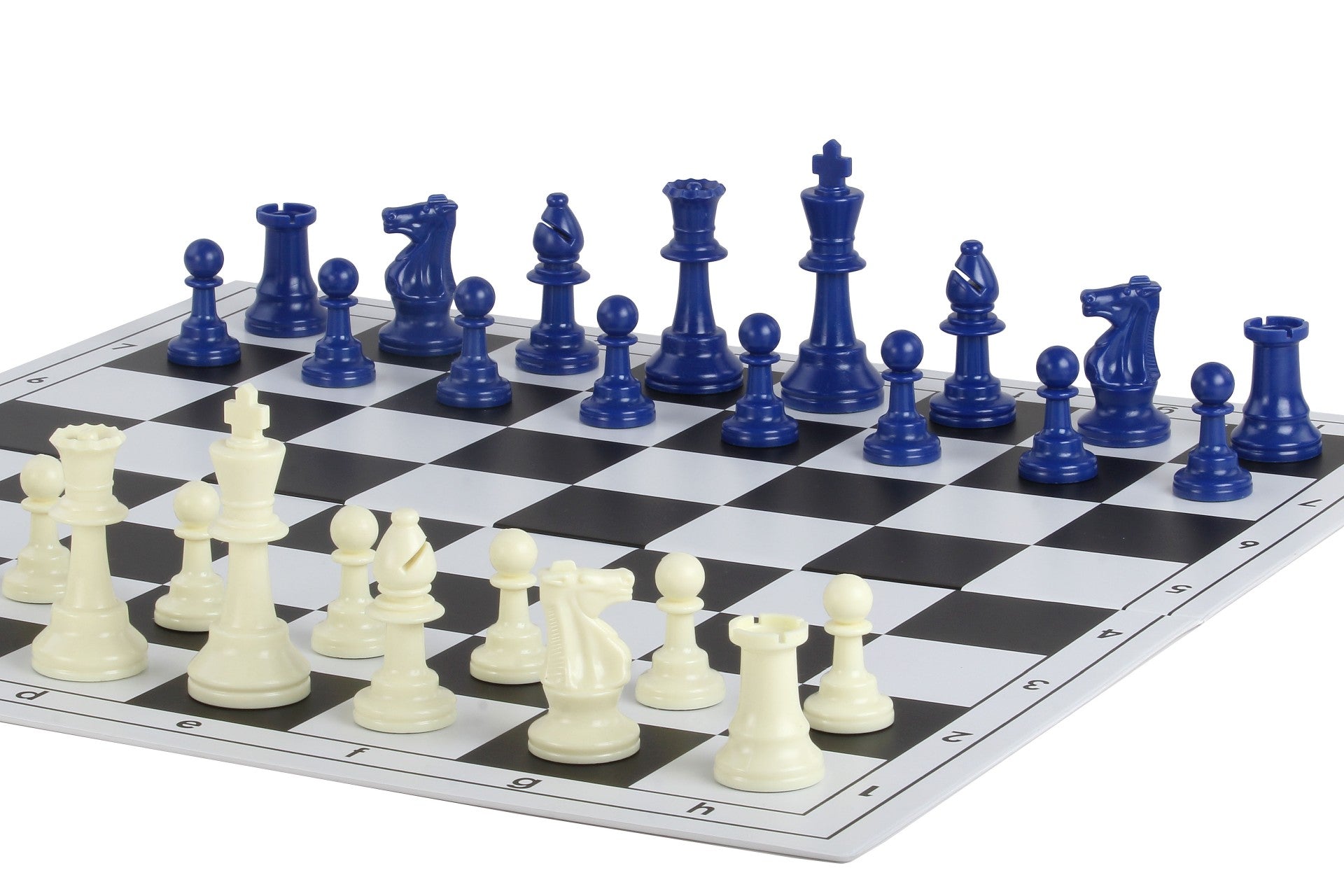 Pièces d'échecs bleues en plastique feutrées de taille 6 - 96662c6a9ed0fbb87020ab3142550393