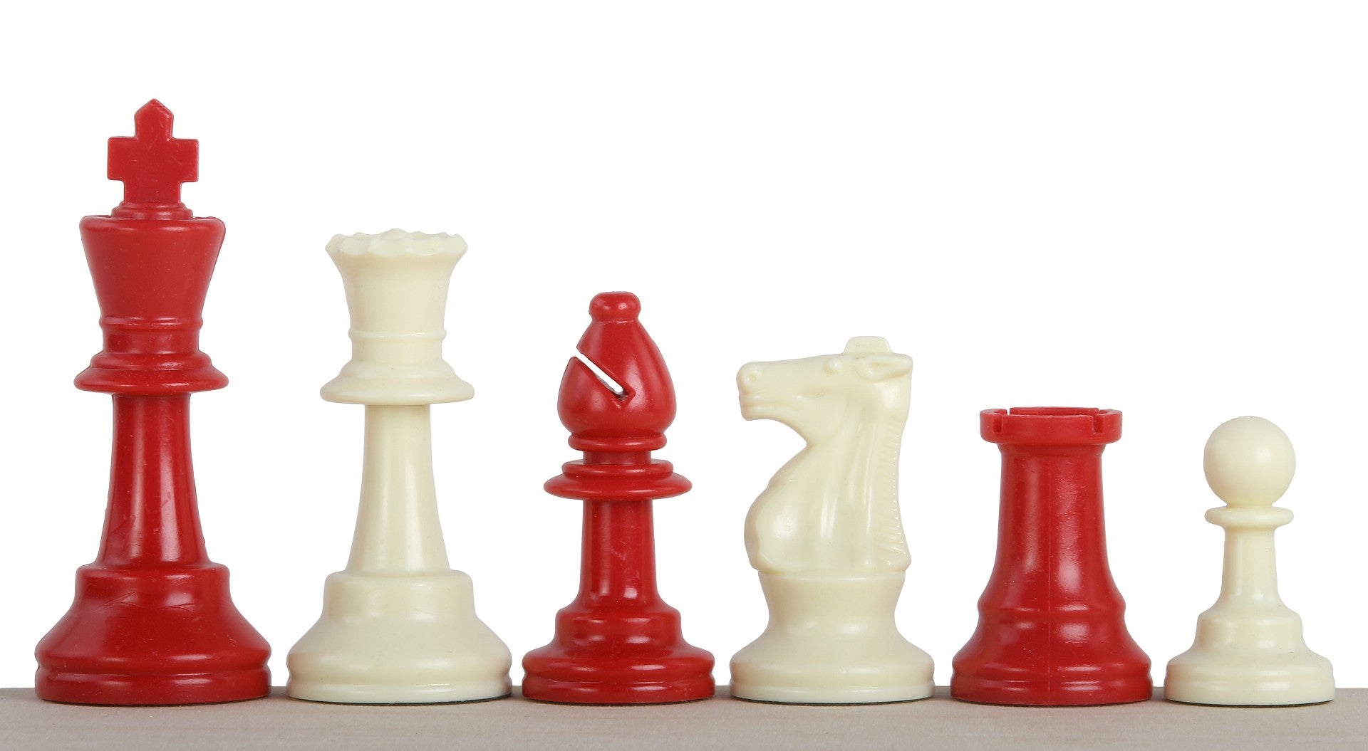 Pièces d'échecs rouges en plastique feutrées de taille 6 - 4ba70d0573513b7fce1337413c14fae6