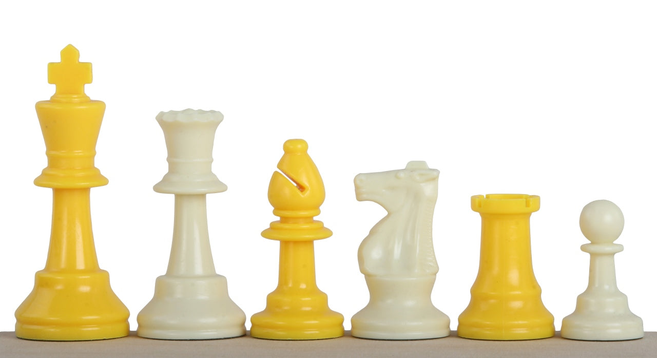 Pièces d'échecs jaunes en plastique feutrées de taille 6 - ac6c959d2f103bc75b9dd65136c78260
