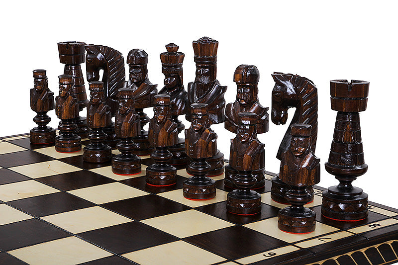Jeu d'échecs en bois sculpté CESAR LARGE de grande taille (85 x 85 cm) - Jeu d'échecs en bois sculpté CESAR LARGE de grande taille (85 x 85 cm)