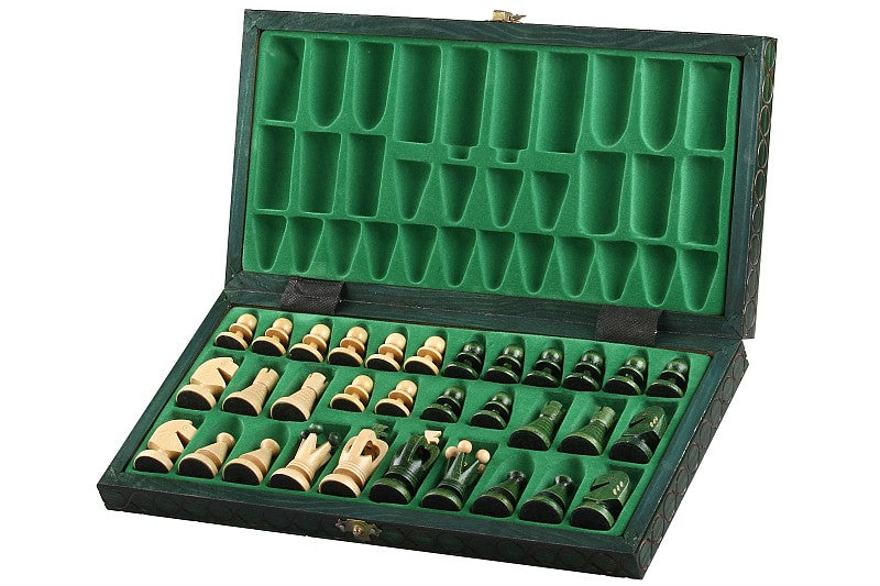 Jeu d'Echecs ROYAL Green en bois de charme, de taille moyenne (34 x 34cm) - Ensemble Complet - 865eef9dd2887900ea6e47bd5dbd62e8