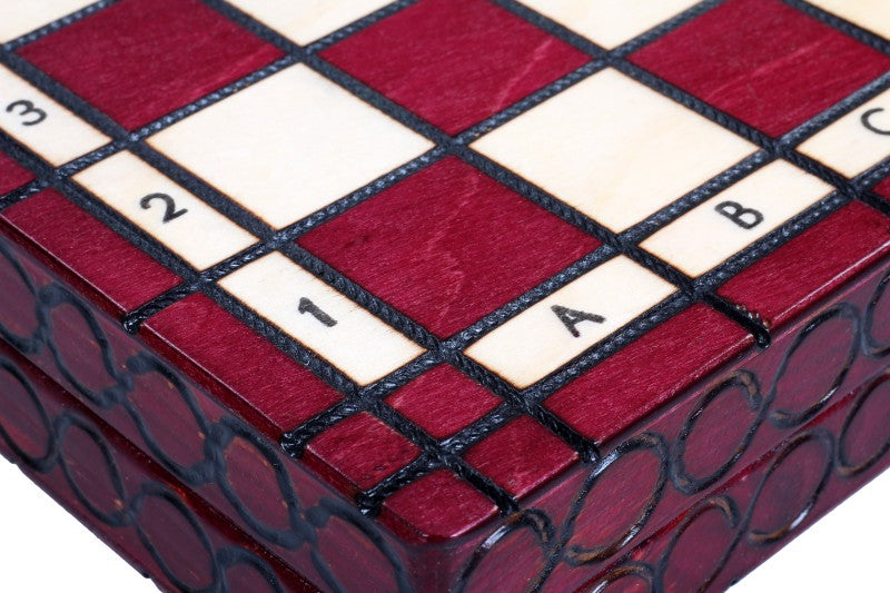 Jeu d'Echecs ROYAL Cherry en bois de charme, de petite taille (29 x 29cm) - Ensemble Complet - 73cf8f388136f0e715bdde76fad4543f