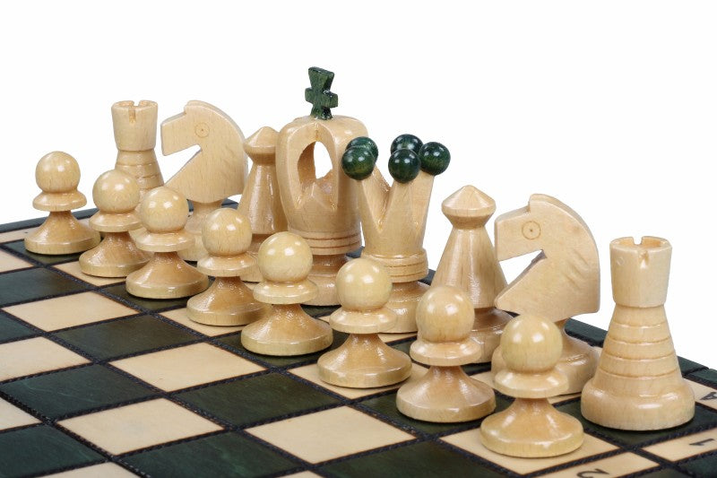 Jeu d'Echecs ROYAL Green en bois de charme, de petite taille (29 x 29cm) - Ensemble Complet - 6dde447f850f200cbc1d76c99483ea96