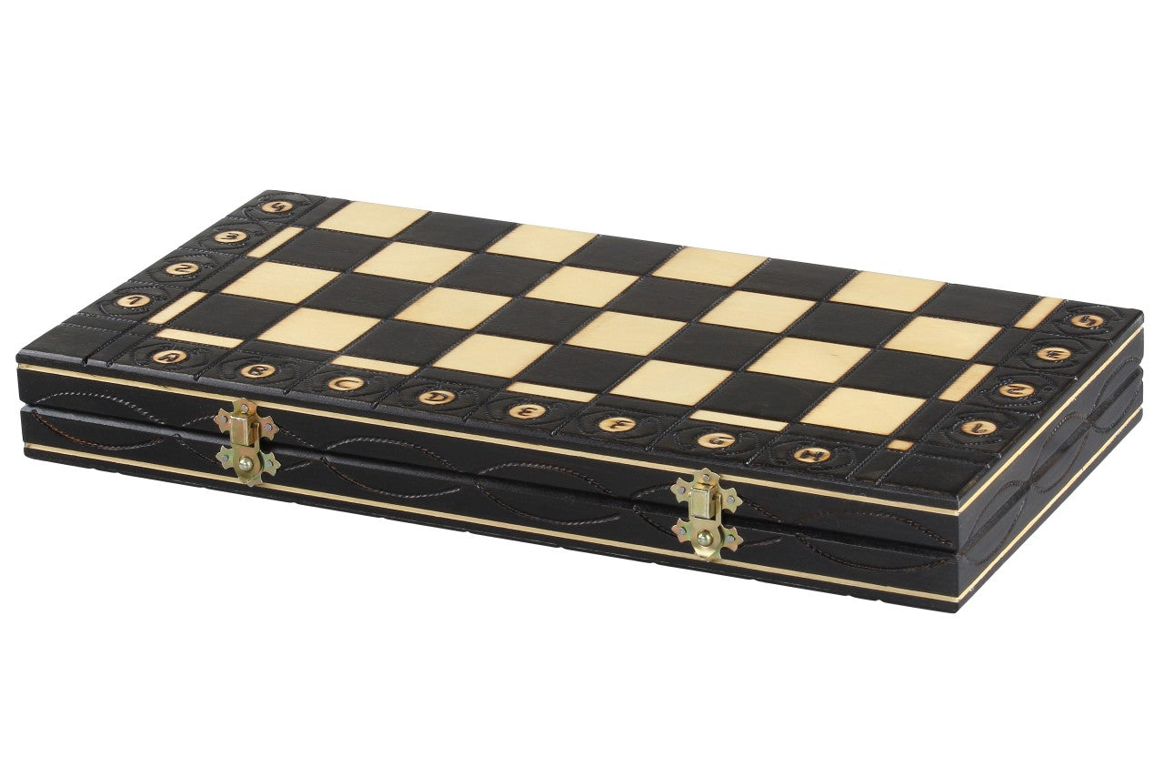 Jeu d'échecs SENATEUR Noir en bois de charme, de taille moyenne (41 x 41cm) - Ensemble Complet d'une nouvelle gamme - 0f7f0ae0de75000261f3f75da60ad7af