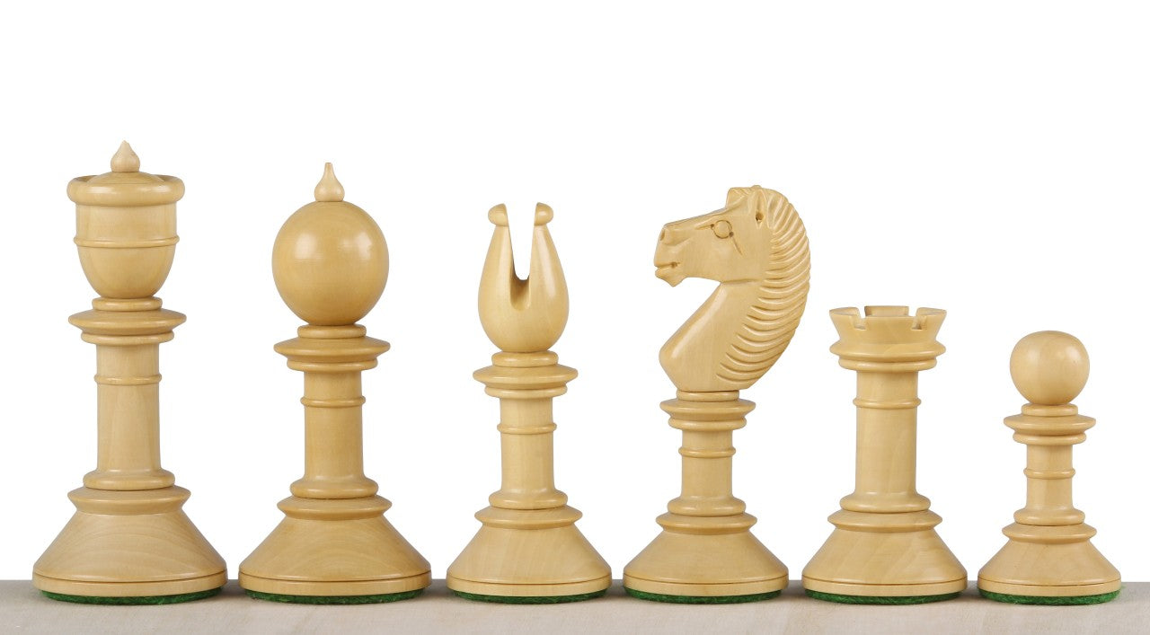 Pièces d'échecs Northern Upright en bois de buis teinté et naturel - Taille 4,25'' - Pièces d'échecs Northern Upright en bois de buis teinté et naturel - Taille 4,25''