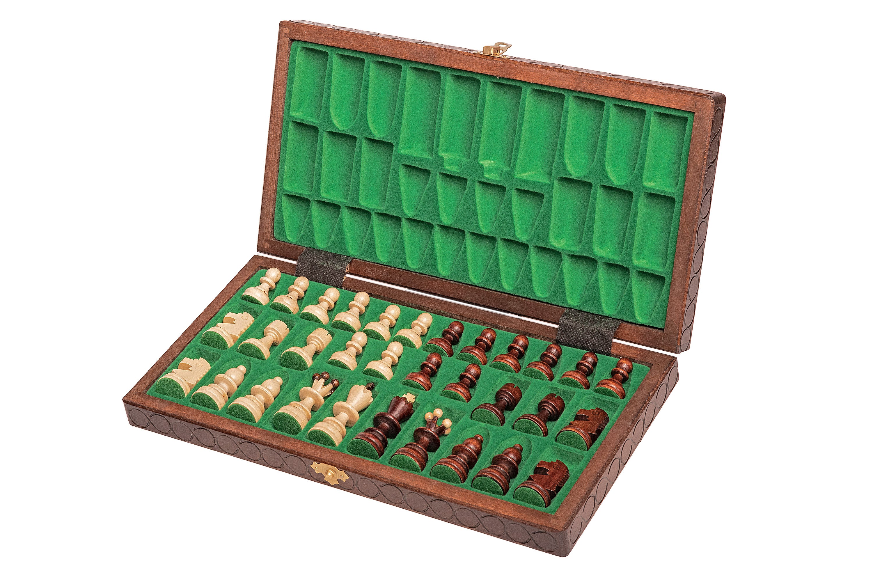 Jeu d'échecs PERLE Marron en bois de hêtre, de taille moyenne (36 x 36cm) - Ensemble Complet - Jeu d'échecs PERLE Marron en bois de hêtre, de taille moyenne (36 x 36cm) - Ensemble Complet